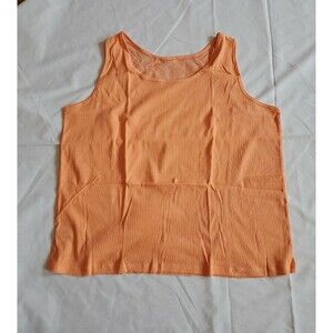 Dreams Co. Tank Top Womens Size 3X Orange Sleeveless Lace Ribbed on the back New